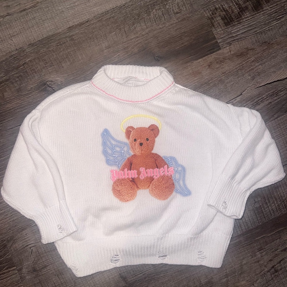 Palm Angels White Knit Sweater